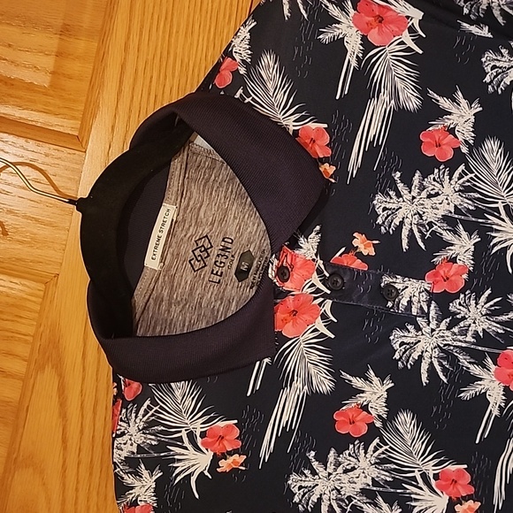 Men's Tropical Print Polo Sirt - Picture 2 of 4